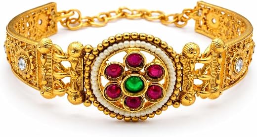 Okos Gold Plated Traditional Bracelet for Women &amp; Girls | Elegant Adjustable Fashion Bracelet | Stylish Daily Wear, Weddin...