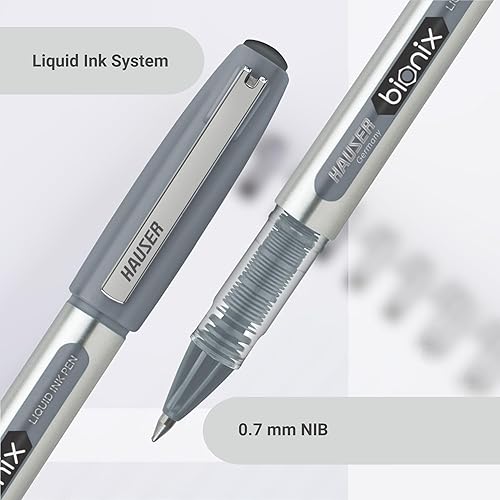 Miniatura 2 de BIONIX Bolígrafos de tinta líquida de 0.028 in, color negro, paquete de 5 – flujo de tinta suave y consistente para escribir sin esfuerzo. Perfecto
