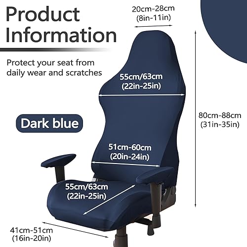 Miniatura 2 de Juego de fundas de poliéster para sillas de juegos, fundas elásticas para sillas de juego con 2 fundas para reposabrazos, fundas para sillas de