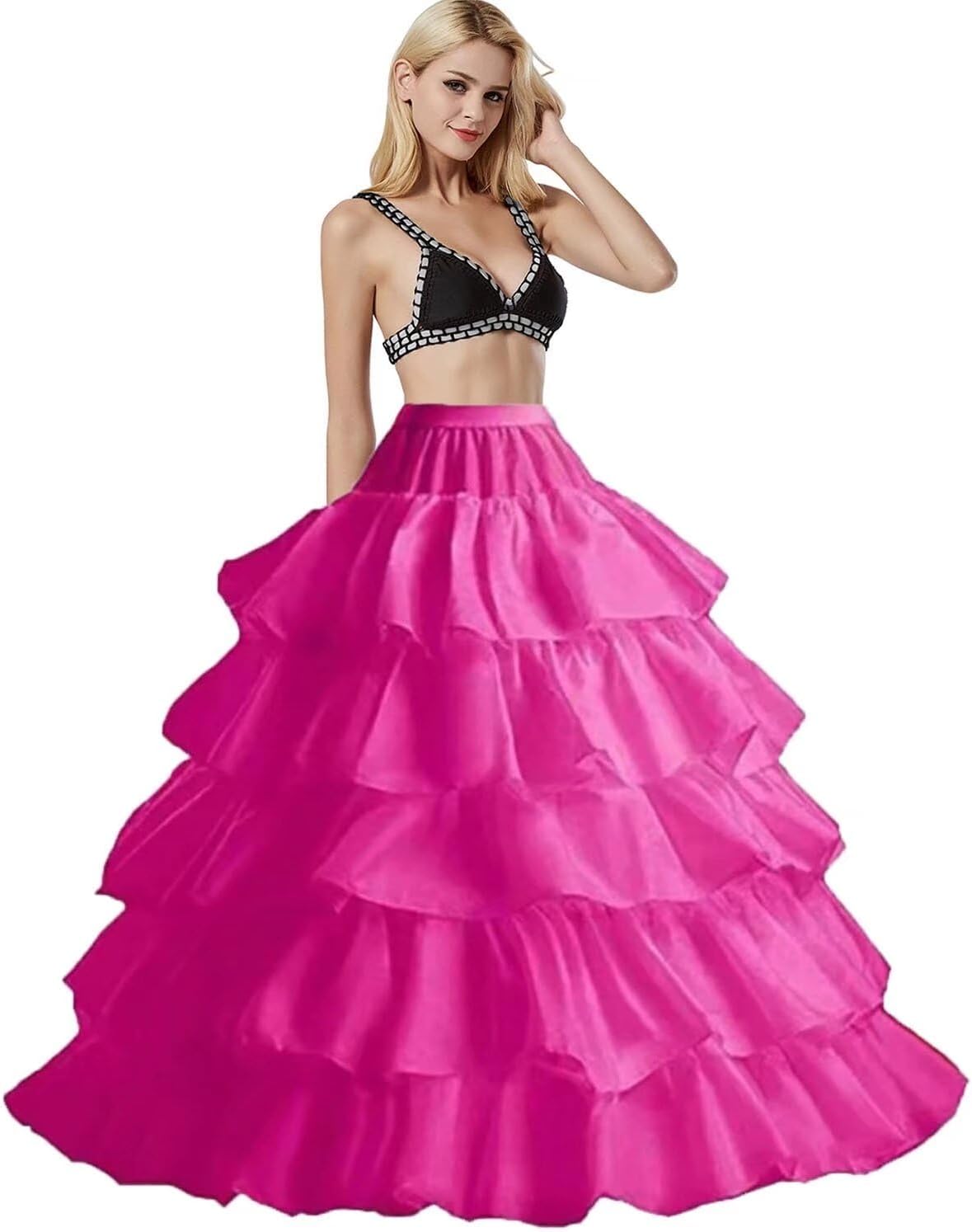 Dress Pink Slip Ruffle Skirt Dress Mesh Polka Dot Long Skirt