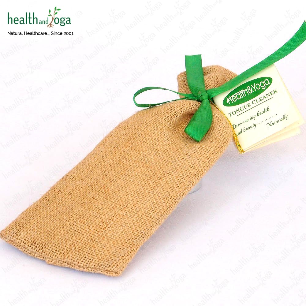HealthAndYoga® qSwipe Lite Copper Tongue Cleaner in Jute Bag (Gift Pack) – Removes Bad breath & Plaque - Flexible, Smooth design, Lightweight – Curved ends provide good grip – Oral healthcare tool HealthAndYoga® qSwipe Lite Copper Tongue Cleaner in Jute Bag (Gift Pack) – Removes Bad breath & Plaque - Flexible, Smooth design, Lightweight – Curved ends provide good grip – Oral healthcare tool