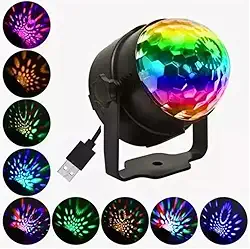 Globo de Luz LED Rotativo, Efeitos Multicoloridos RGB, Conexão USB, Ideal para Festas e Discoteca Dj Original Premium