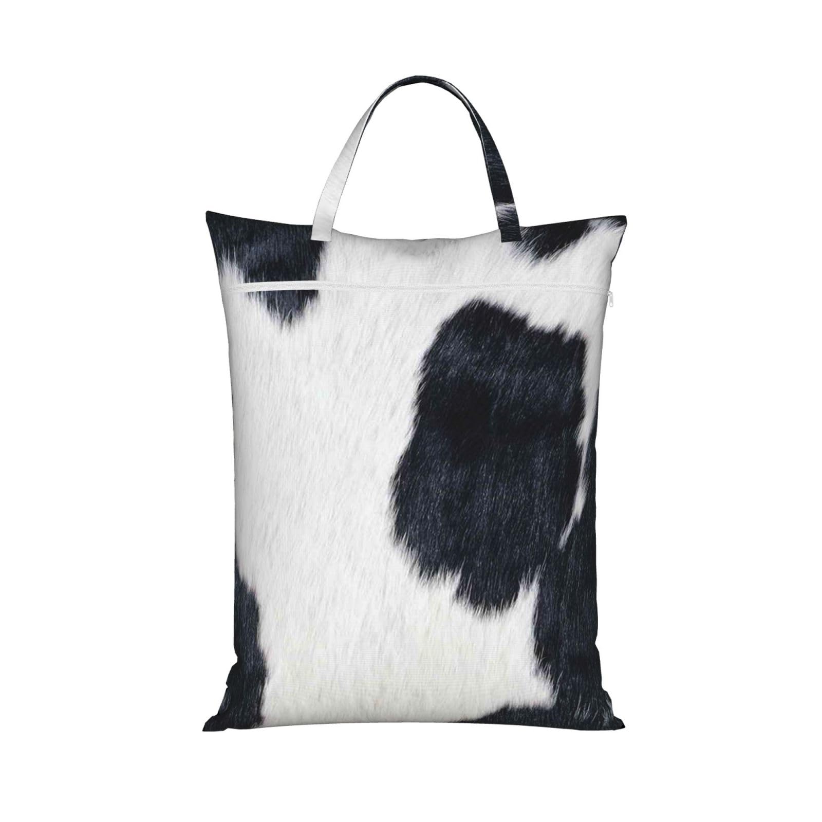 Yfsgdlbn 1 Pc Cowhide Printed Travel Dirty Laundry Bag Clothes Pack Storage Basket Bag