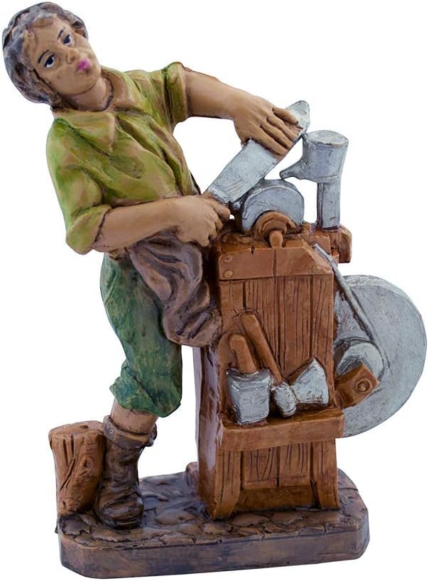 VILLAGE GIFT IMPORTERS 5" Christmas Nativity Collection | Traditional Nativity Figures with New Merchants! | Blacksmith with Tools and Workbench | Great Hand-Painted and Made in Italy