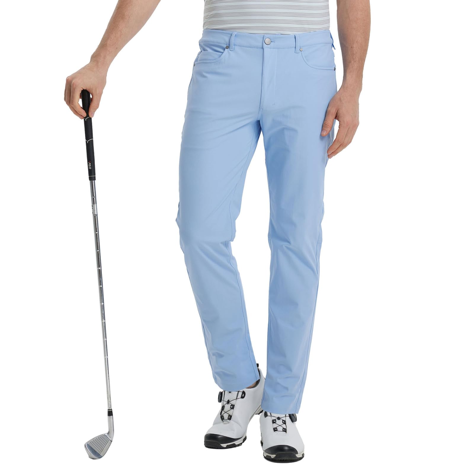 M MAELREG Pantaloni da golf da uomo, leggeri, traspiranti, da lavoro, 76,2 cm/81,3 cm/86,4 cm, elasticizzati, con parte anteriore piatta, stile casual