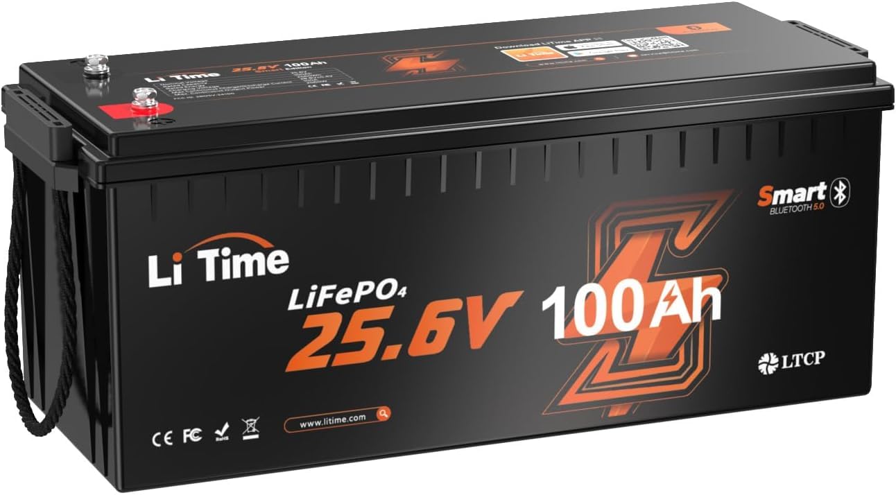 Amazon | LiTime 24V 100Ah リン酸鉄リチウムイオンバッテリー 