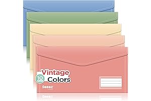 Sooez 10 Pack Reusable Envelopes: Perfect for Cash, Receipts, and Travel Essentials