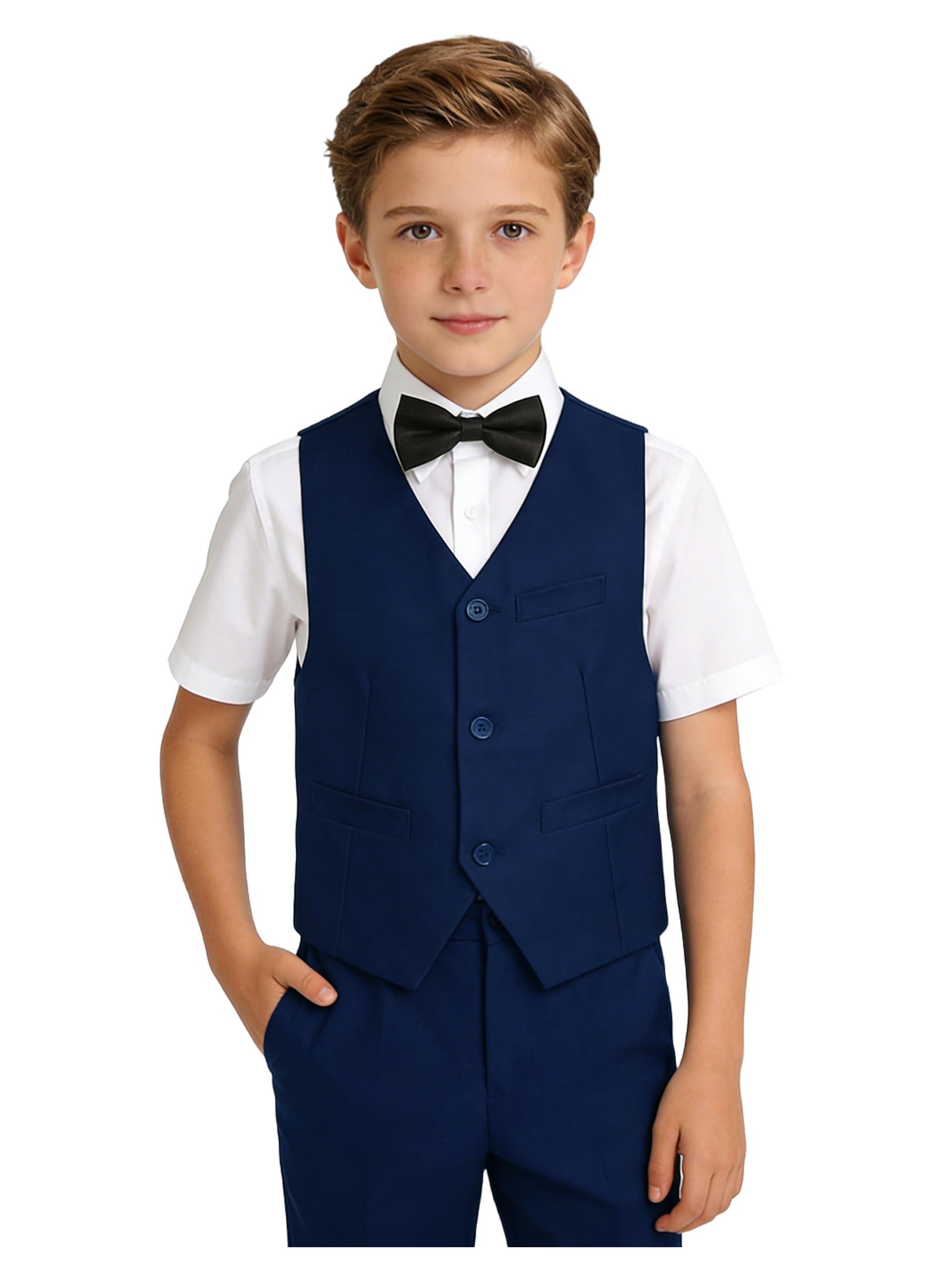 Boys Suit Homecoming Dresses for Kids Ring Bearer Outfit Suits Tuxedo Formal Vest and Pants Suit Set