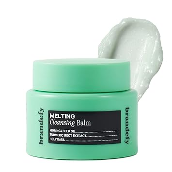 Brandefy Melting Cleansing Balm - Moringa Seed Oil, Vitamin E, Turmeric Extract - Nourishing Makeup Remover, Balm to Silky Oil, Made in the Korea 3.4 Oz