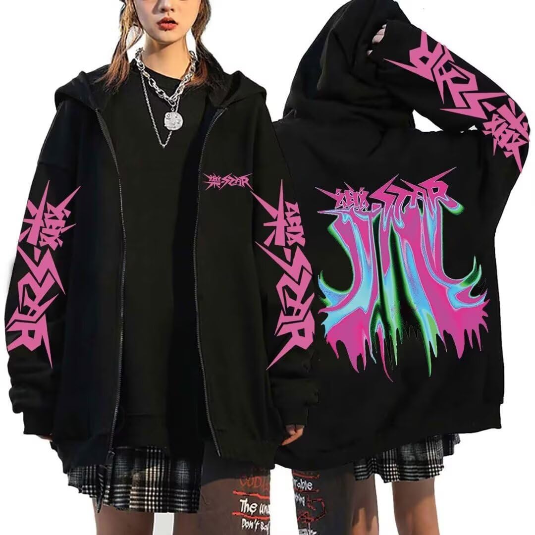 SKZ Zip Up Hoodie Women Felix Hyunjin Bangchan Y2K Fall Oversize Sweatshirt