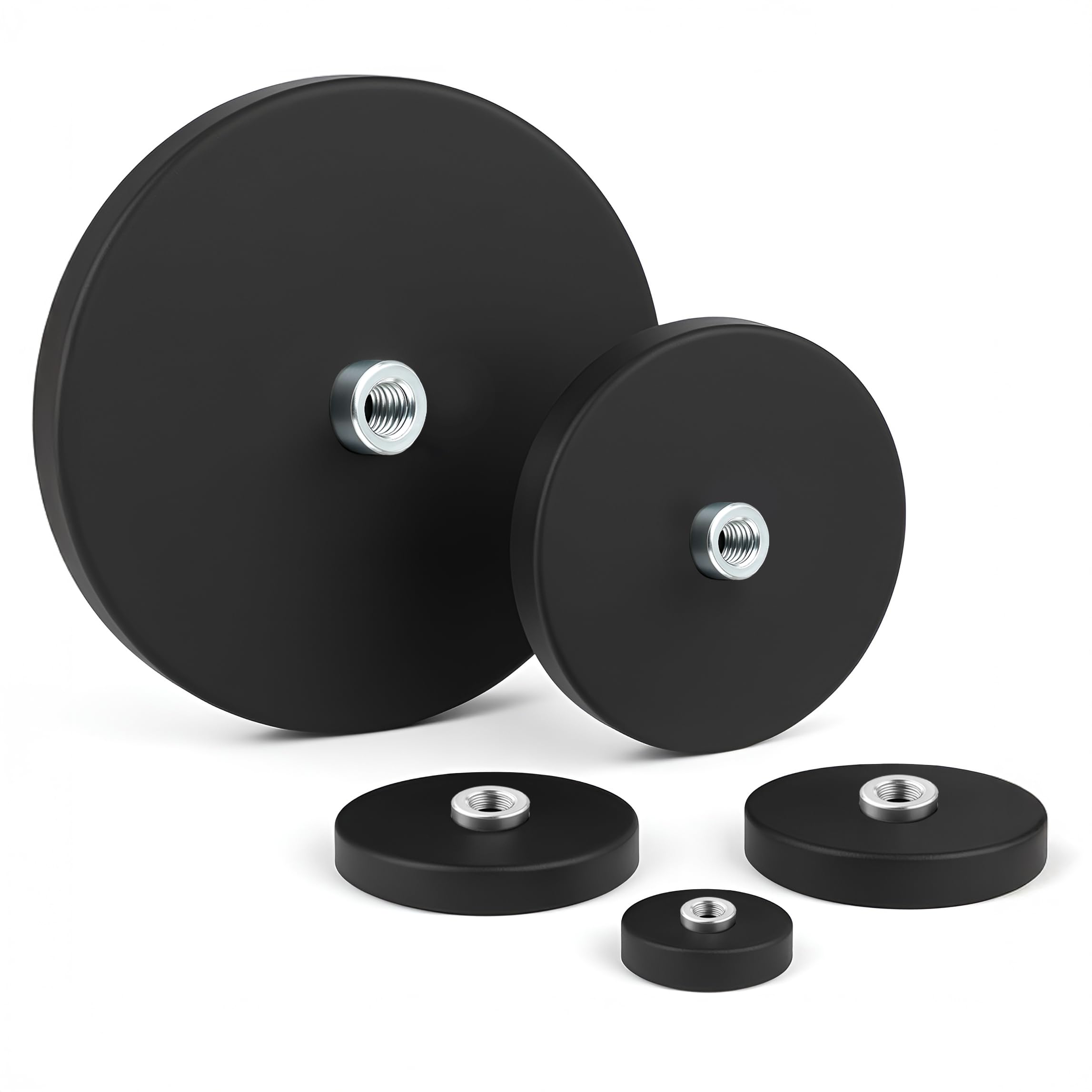 Produktbild von 8er-Set Gummierte Neodym-Magnete – Ø22 Mm Mit M4 Innengewinde – Haftkraft 0–5 Kg – Kratzfest & Wetterfest
