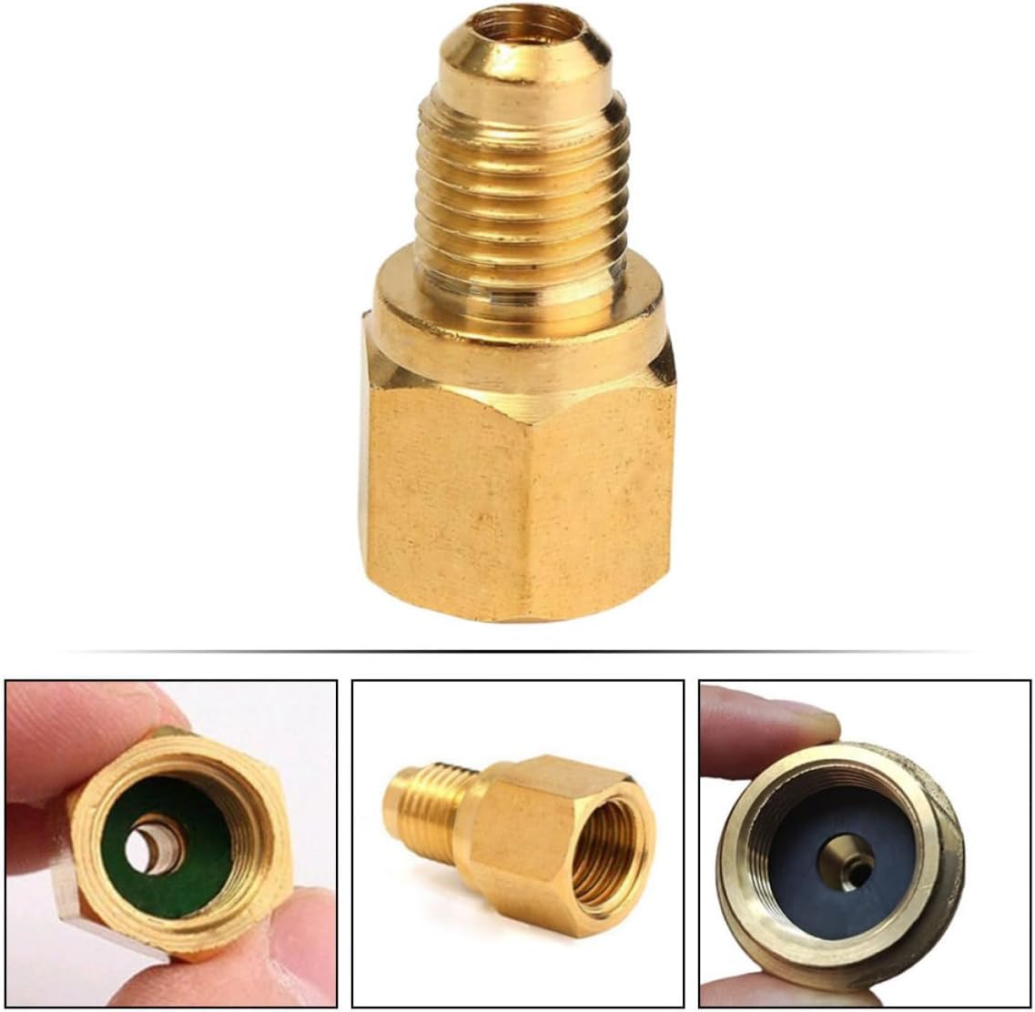 Levemolo Air Conditioning Adapter Fitting Brass to 1/2 Inch Internal 1/4 Inch External Enhances Cooling Performance with Easy Installation for Car Ac Systems