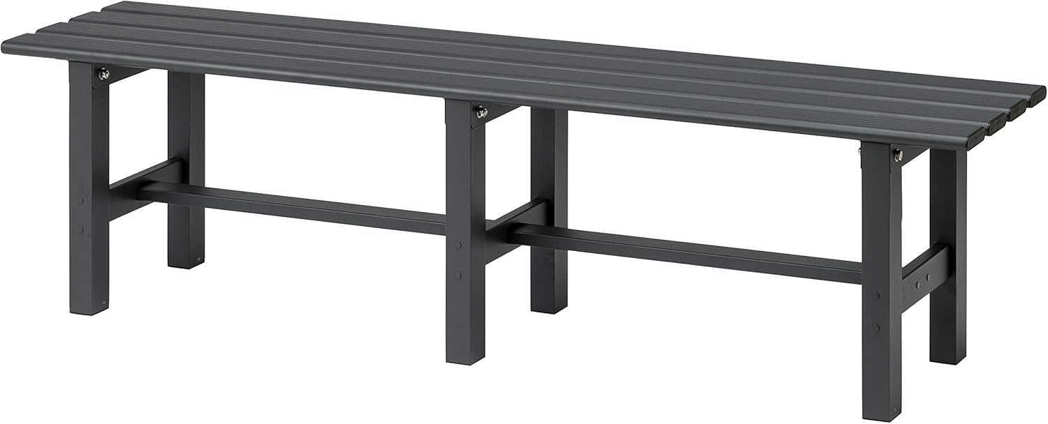 VegTrug Aluminium Garden Bench, Outdoor Bench for Garden and Patio, Wood Effect Bench, 150 cm, Powder-Coated Gray