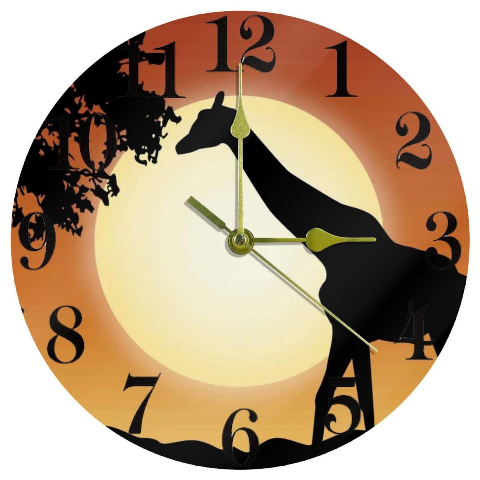 Horloge murale ronde girafe pour décorer la cuisine ou le salon