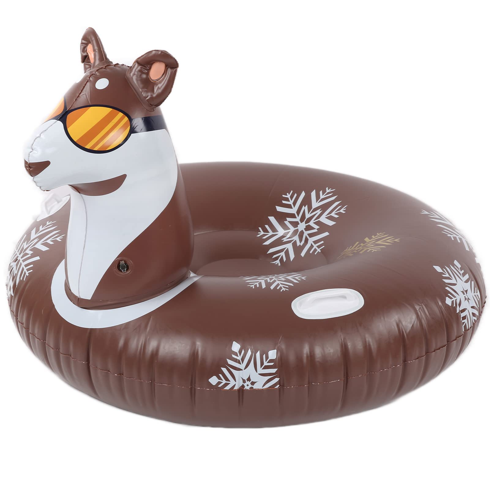 Inflatable Snow Tube Sled,46" PVC Cool Dog Shape Heavy Duty Inflatable Snow Tube with Reinforced Handles & Double Layer Bottom Sled,Snow Sledding Equipment of Winter Toys for Kids Outdoor