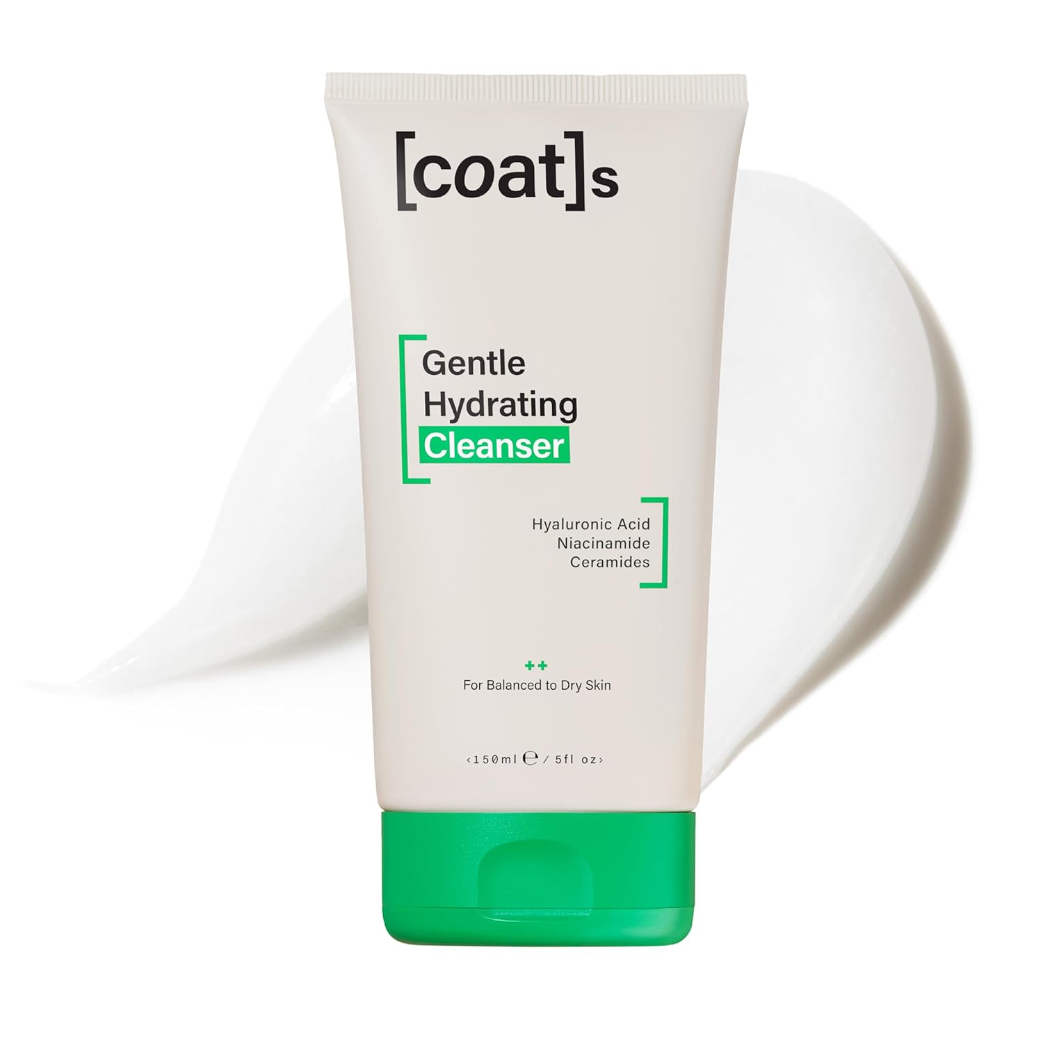 COATS Gentle Hydrating Cleanser [5oz] – Moisturizing Face Wash w/Hyaluronic Acid – Preppy Skincare- Fragrance-Free, Vegan, Clean Skincare for Teens, Combo to Dry Skin – 30 Day Supply