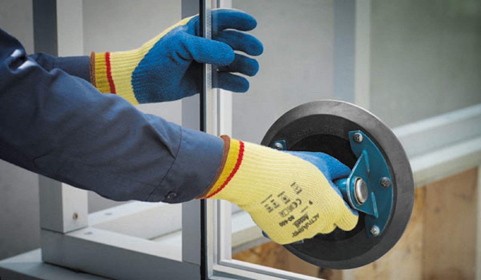 Ansell ActivArmr 80-600 Guantes de Trabajo, Extra-Resistente para Trabajos Pesadas, Guante Seguridad Usos Industriales, Seguridad y Destreza, Reutilizable, Azul, Talla XL (12 Pares)