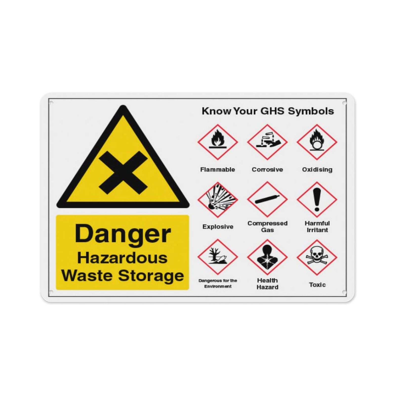 peiyeety Danger Hazardous Waste Storage Guidance Aluminum Tin Warning Signs For Home Outdoor Garden 8X12 Inches
