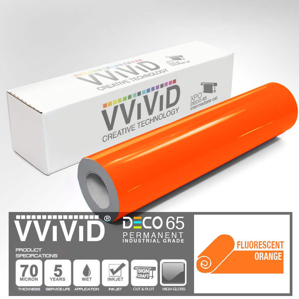Amazon.com: VViViD DECO65 Neon Fluorescent Orange Permanent