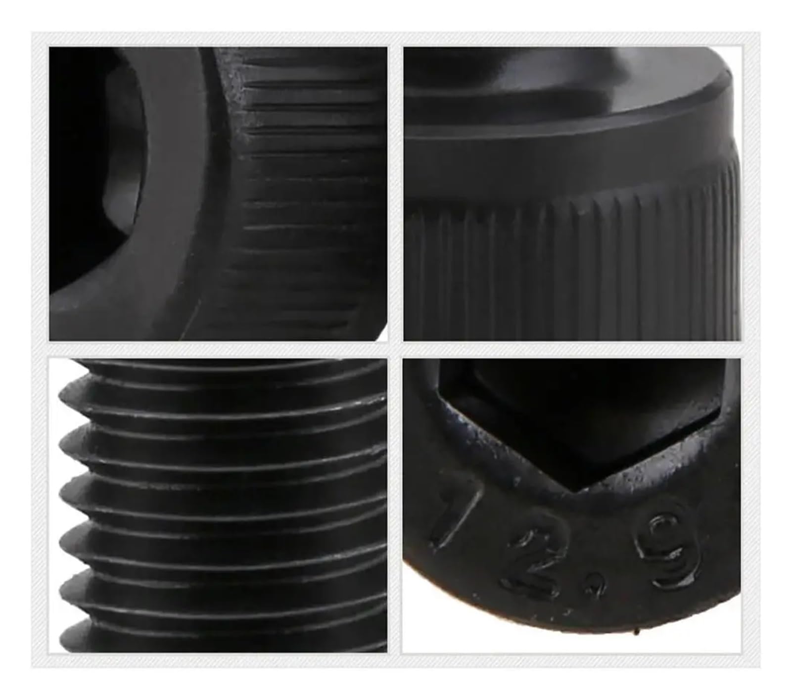 Viti A Brugola M6 X 10mm - Acciaio 12.9, Filettatura Completa, Nero (60 Pz) - Foto 11