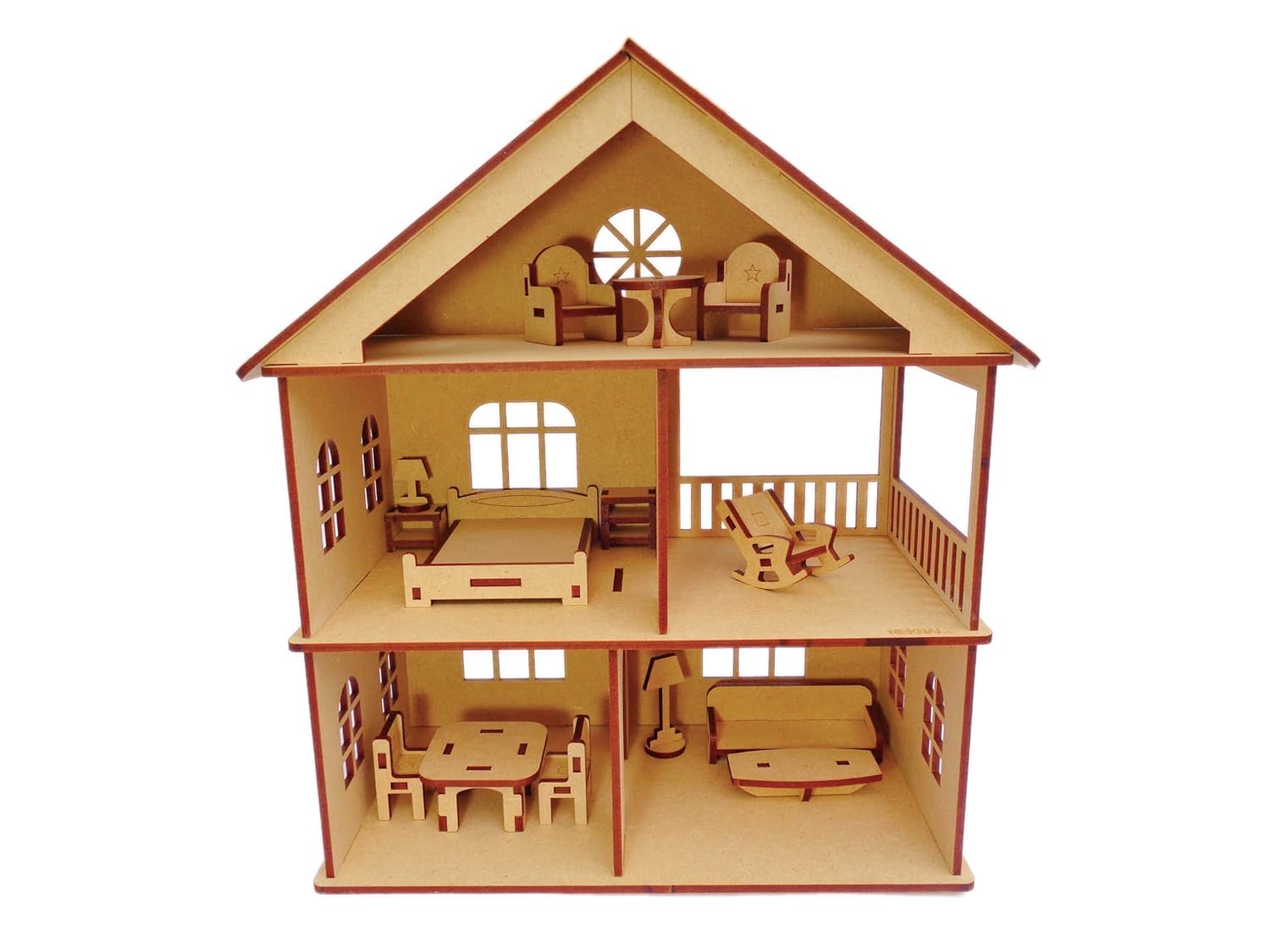 Raksha Bandhan Special Doll House with 1 MDF Cutout | Assemble, Paint and Play with Your Wooden Doll House | DIY Doll House with Furniture for Kids | Raksha bandhan Gift for Sister & bro-image-20