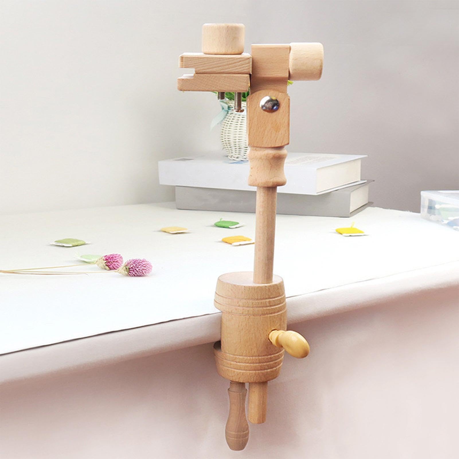 Adjustable Embroidery Stand, 360-Degree Rotating Embroidery Stand, Needlework Table Lap Stand, Embroidery Frame Stand, Rotating Needlework Table Supporter, Wooden Embroidery Frame