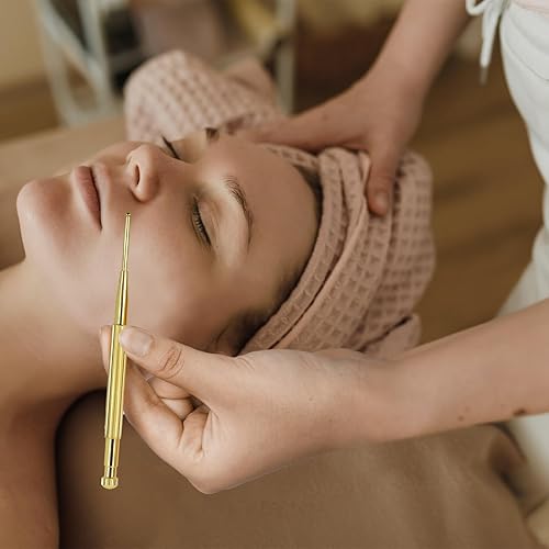 Miniatura 8 de BLMHTWO 2 bolígrafos de acupresión, doble cabezal de reflexología de acupuntura, para masaje de tejido profundo, acero inoxidable, retráctil, punta