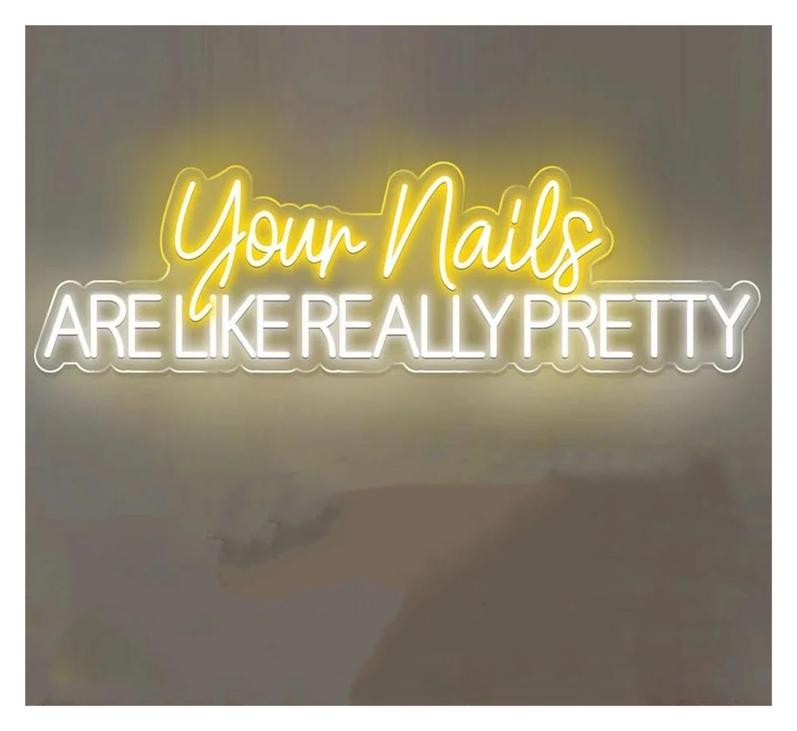 LEMST Signs Lamp Your Nails are Like Really Pretty Neon Sign Nail Spa Sign Nail Salon Neon Light Beauty Room Business Wall Decor 40x14cm(Yellow)
