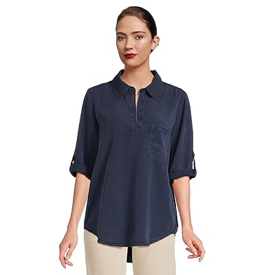 Mod o doc Roll Tab Patch Pocket Tunic Women