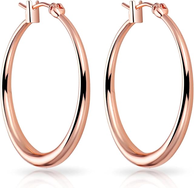 Rose Gold Plated 30mm Hoop Earrings