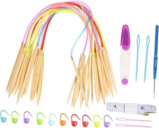 Housoutil Portable Circular Knitting Needles Set for Sweaters Xmas