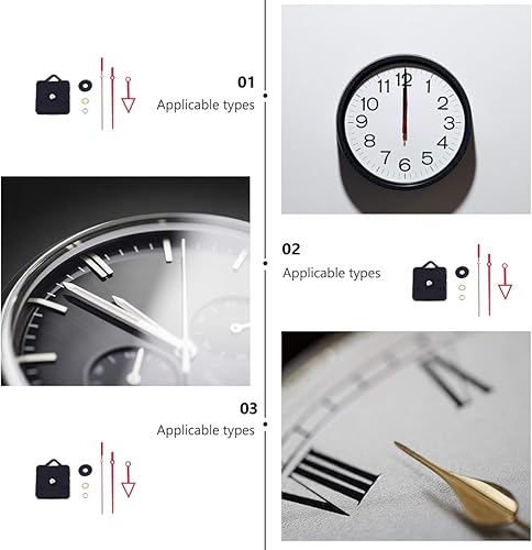 Miniatura 2 de HEALLILY 1 Unidades Reloj de Cuarzo Movimiento Reloj Largo Manecillas DIY Reloj de Pared Piezas de Reparación Reemplazo Rojo