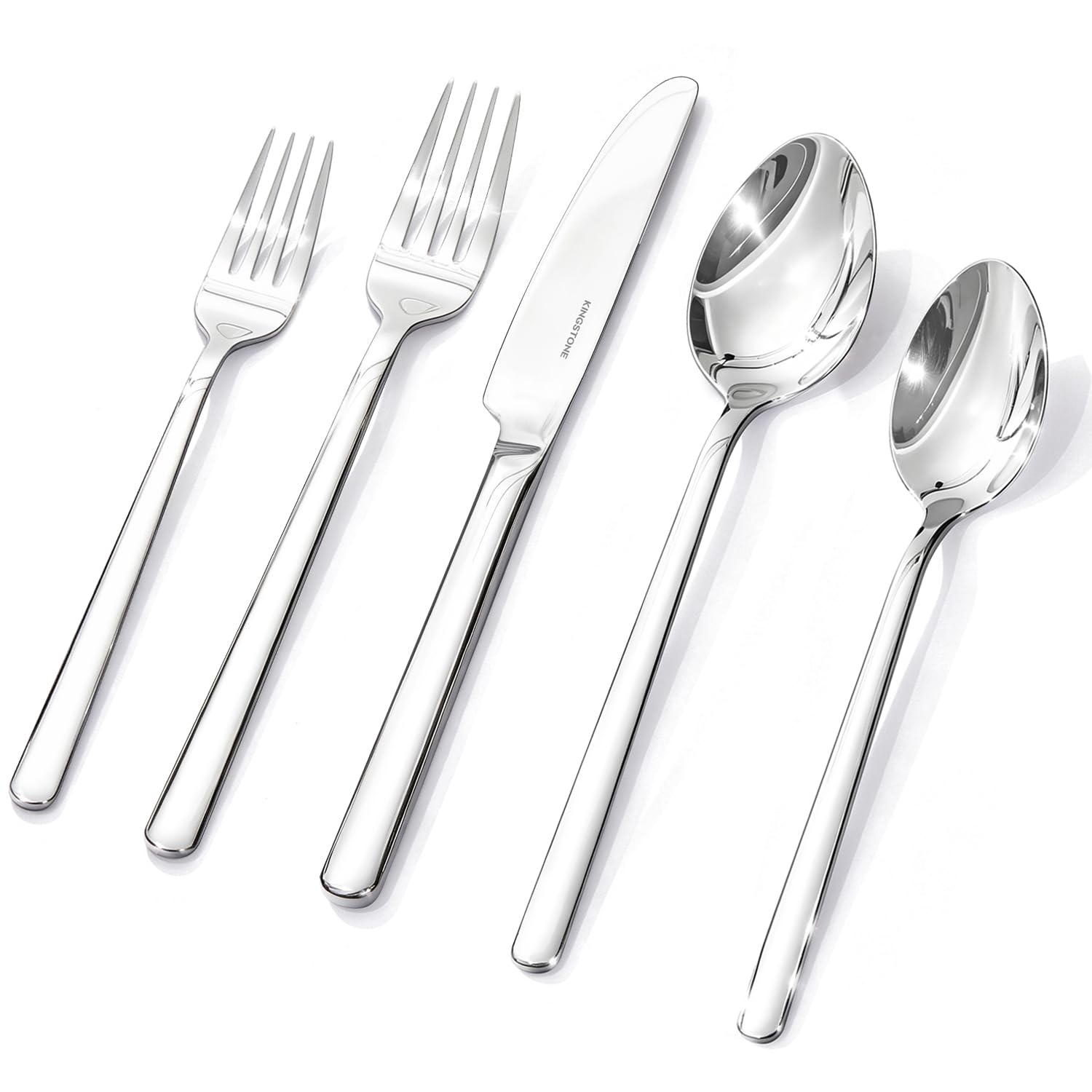40 Piece Silverware Set, Flatware Set for 8, 18/10 Stainless Steel Cutlery Set Mirror Polished Modern Design Dishwasher Safe