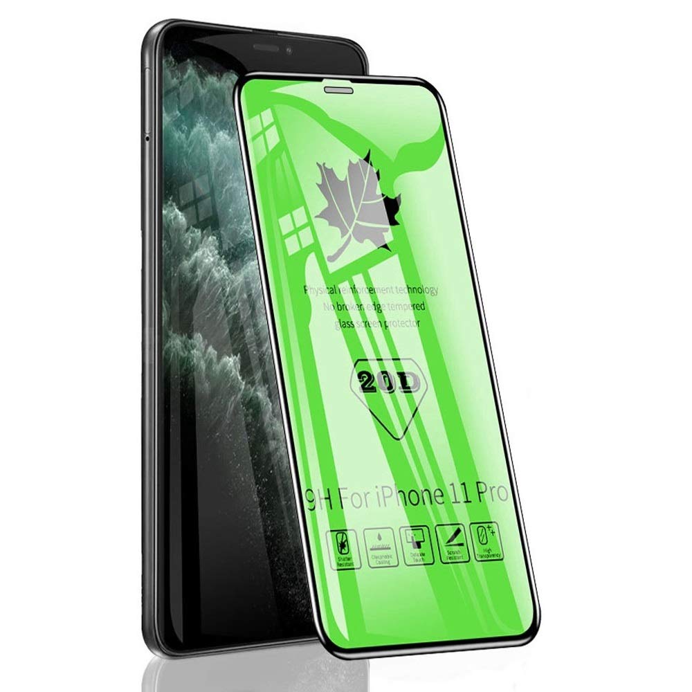 Star TechnologyFull Cover Curved 20D Screen Protector Tempered Glass For iPhone 11 Pro Max & XS MAX (Black)