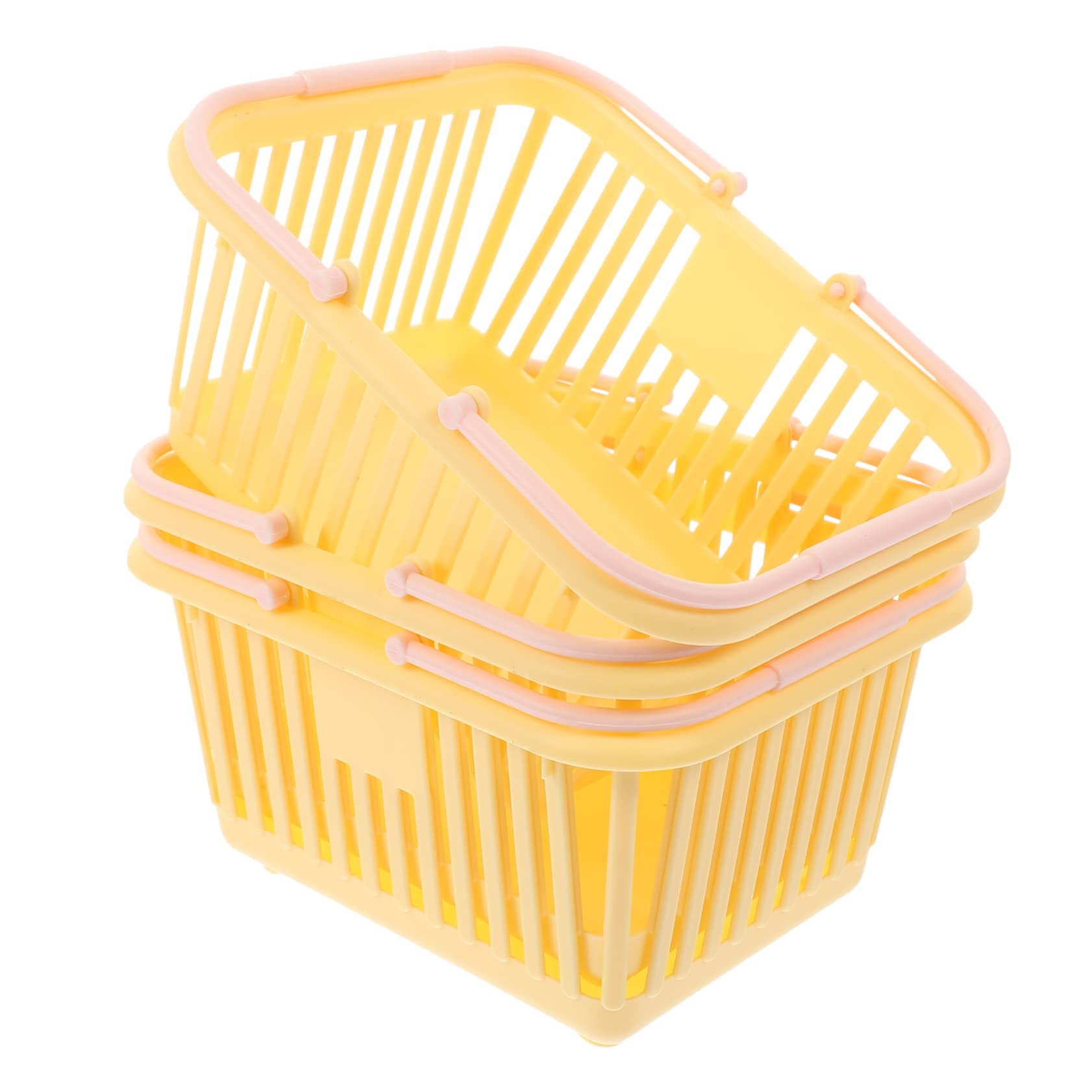 CONGARTENO 3 Pcs Portable Plastic Storage Baskets with Handles Lightweight Grocery and Bathroom Organizers for Fruit and Daily Supplies Multipurpose