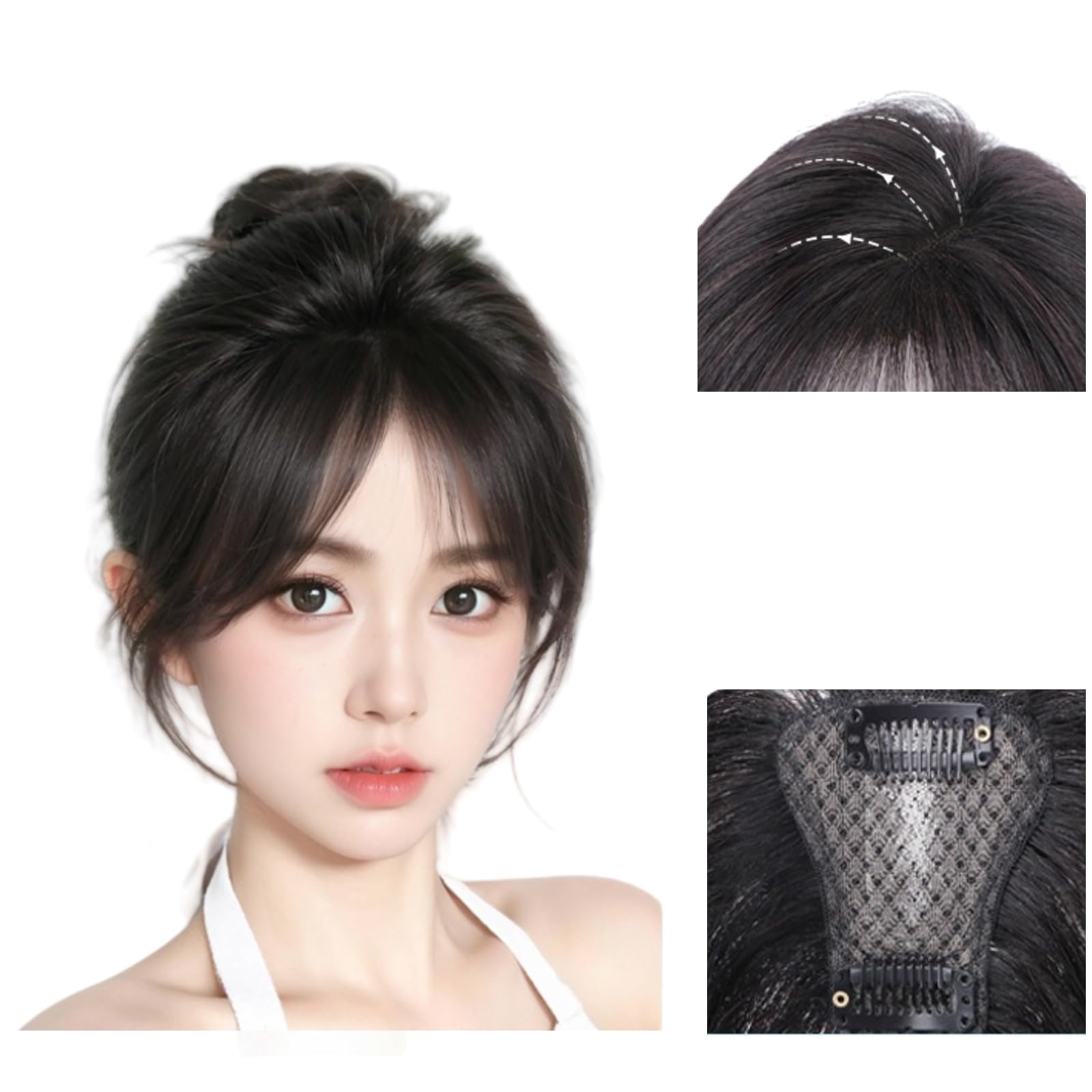 Natural black,10inch,Xytraiihw Extensión De Flequillo Lateral Con Clip Natural, 2 Clips Para Uso Diario De Mujeres