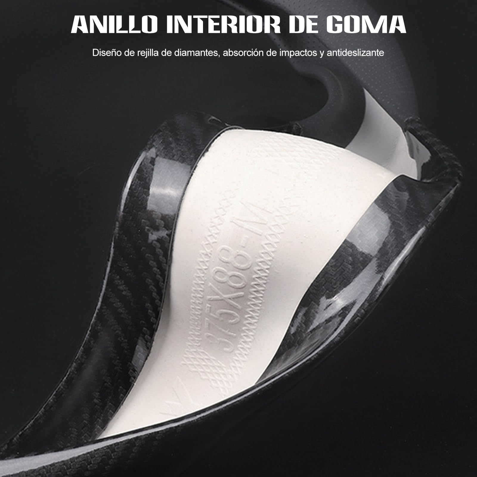 Ergocar Funda Volante De Coche Antideslizante Volante D Fibra de Carbono & Cuero PU para Diámetro 38cm (15 ")