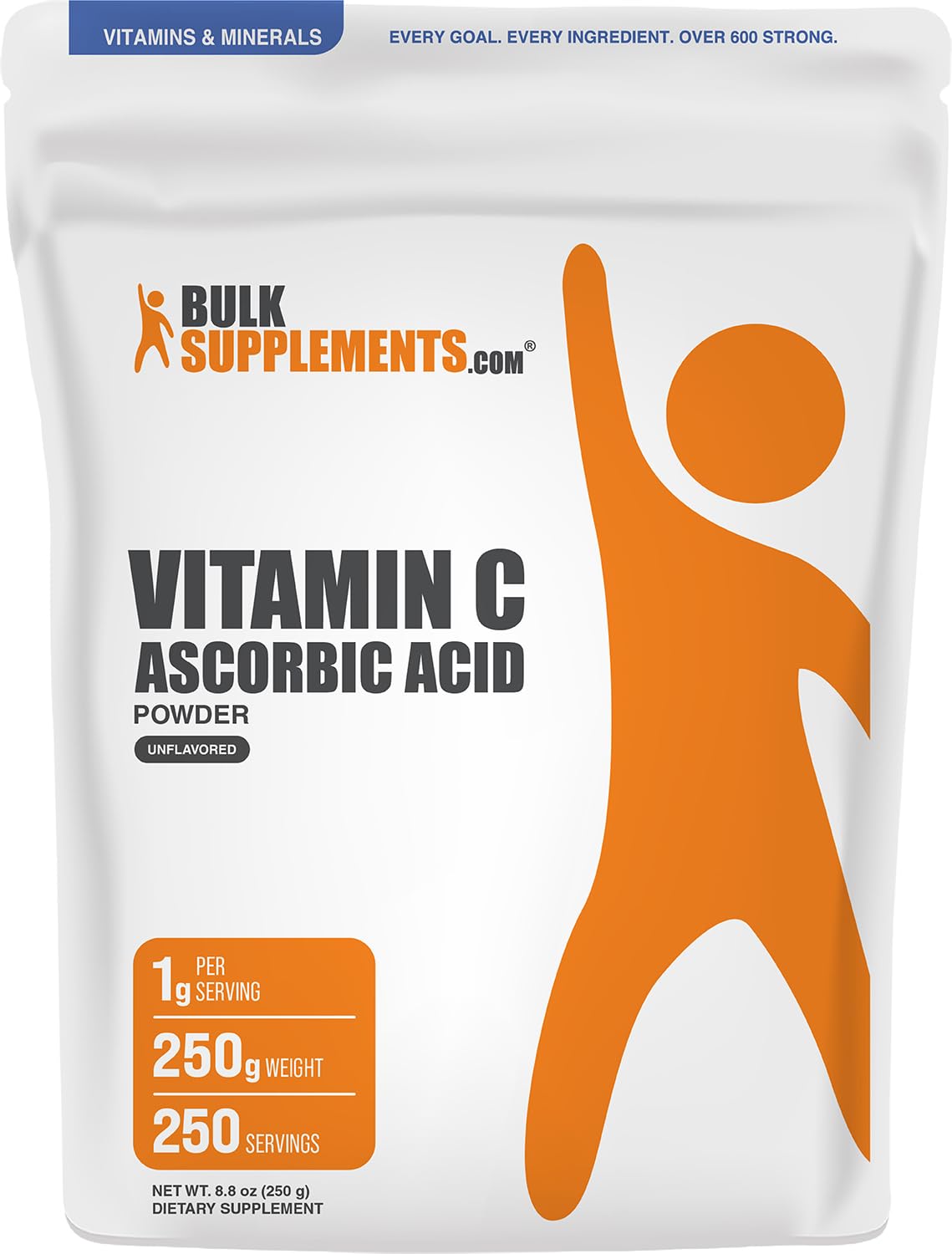 BulkSupplements.com Vitamin C (Ascorbic Acid) Powder - 250g (Pack of 1) 8.82 Ounce (Pack of 1)