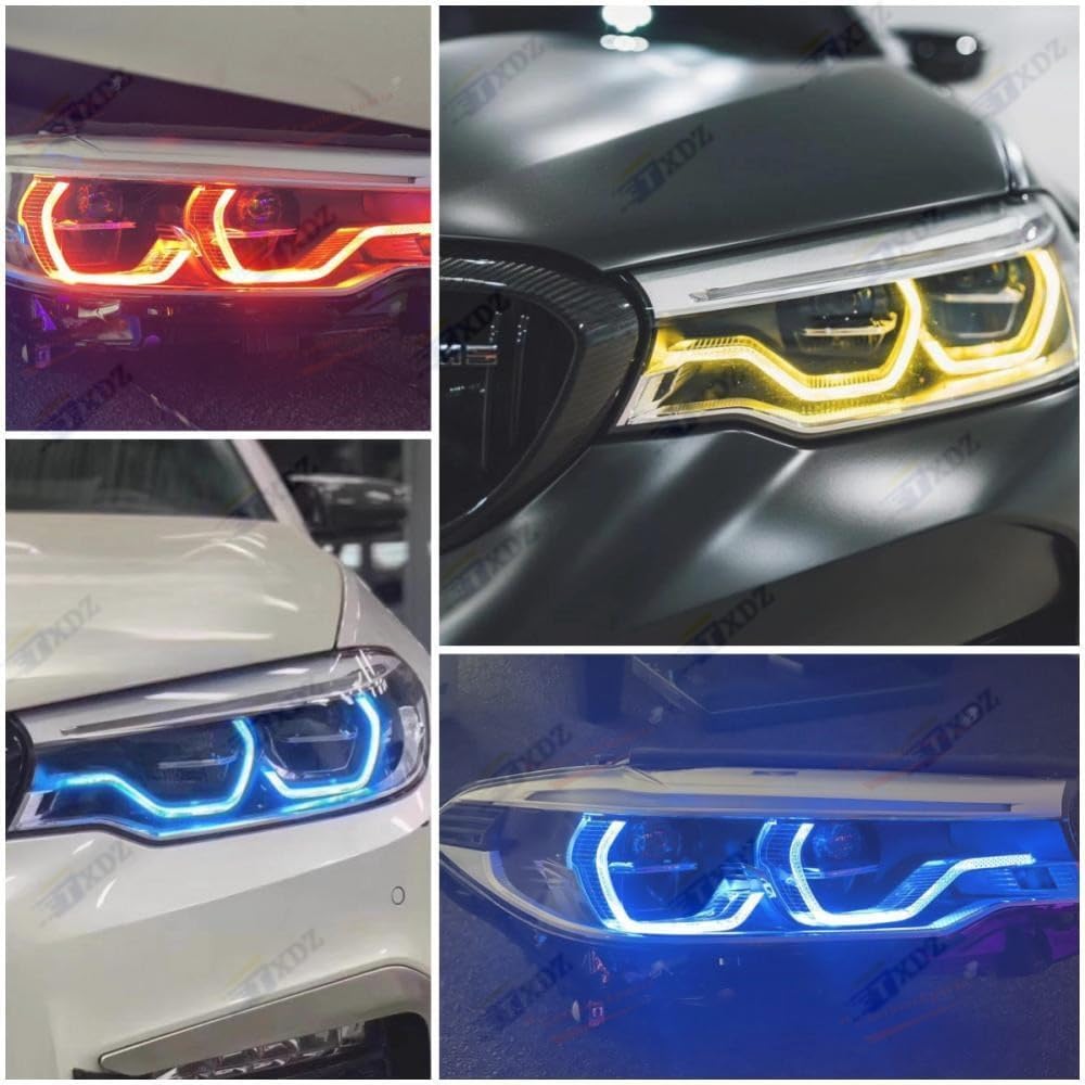 Yellow DRL Golden Eye Modules For 2017-2020 B-MW G30 530i 530iX 540i 540iX M550iX 540dX 530e 530eX Adaptive LED Headlight, Angle Eye Yellow Daytime Running Light Modules (Ice Blue)