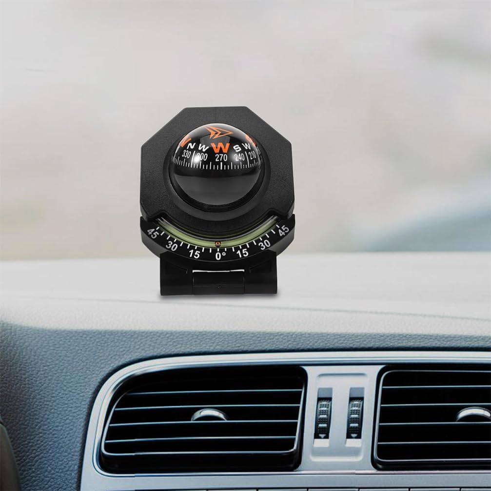 iplusmile 2-in-1 Car Compass Inclinometer Dashboard Mount High Precision for Safe Travel Navigation