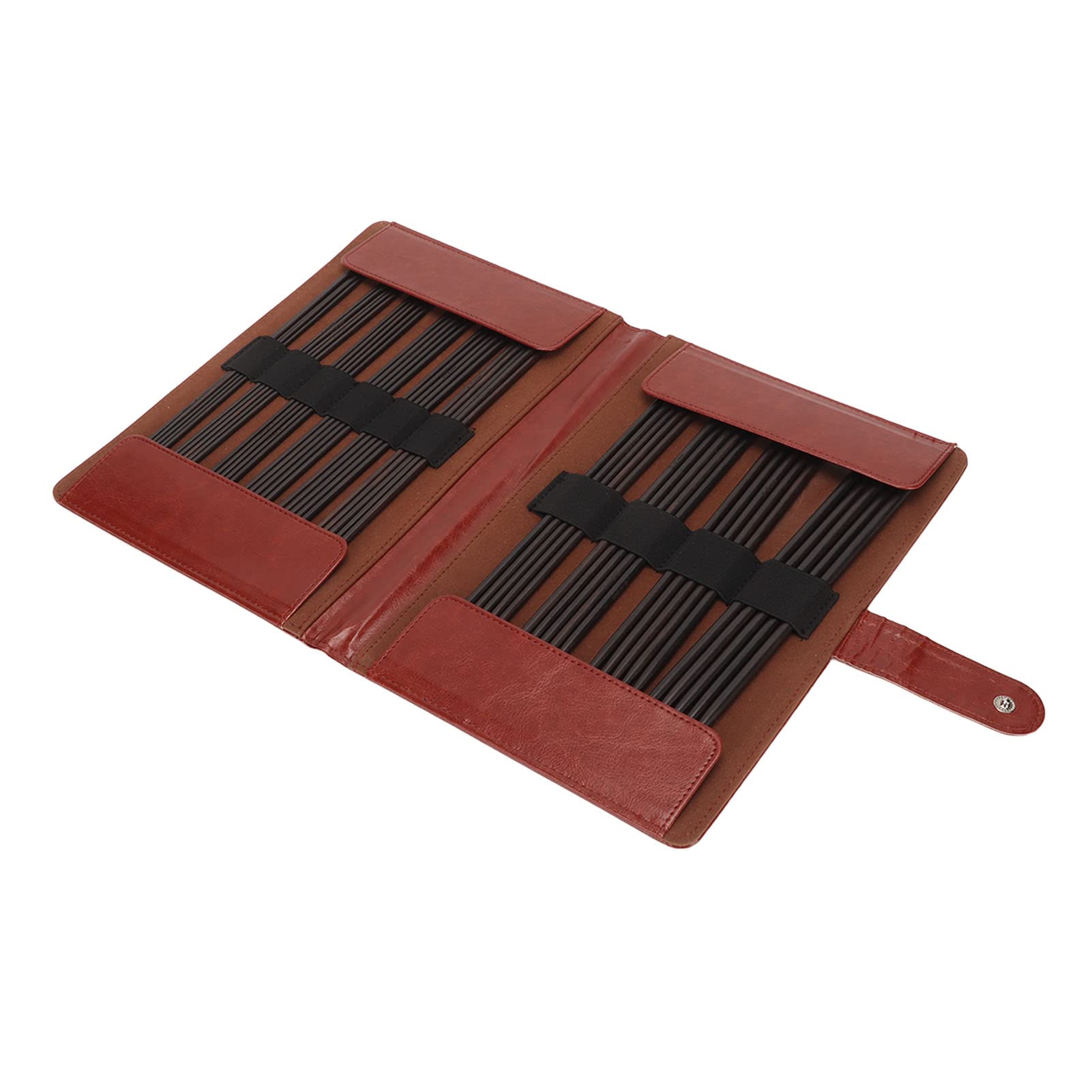 Rcniso Stricknadeln-Set aus Holz, 50-teilig, Fein Poliert, Doppelspitzig, Zum Stricken von Socken und Pullovern, Blackwood-Material
