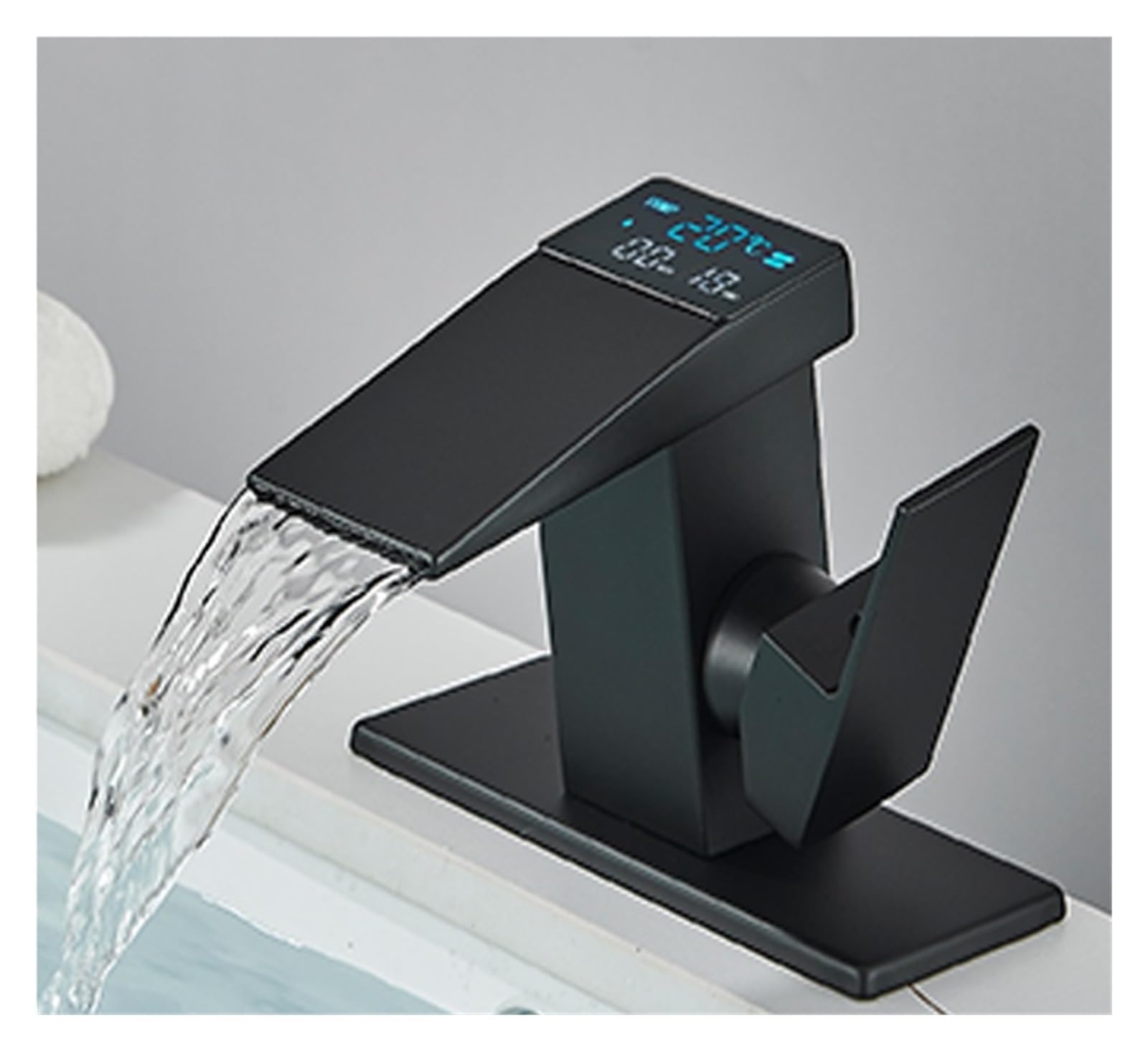 Robinet de lavabo intelligent contre les brûlures avec affichage numérique et cascade LED