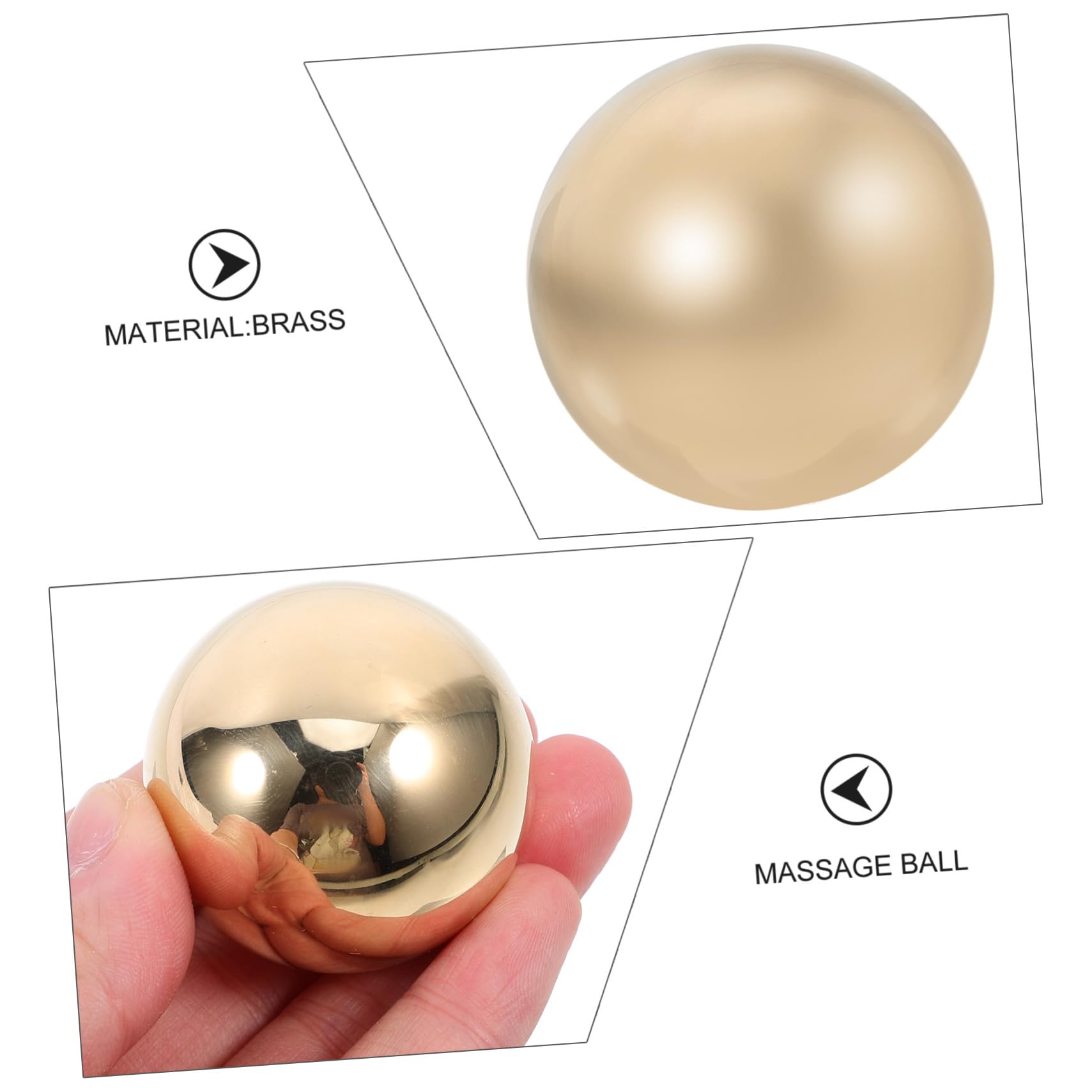 Toyvian 2stücke Messing Kugeln Für Handmassage Glatte Metallbälle Handgymnastik-übungsgeräte Portable Fingerdehnungsbälle
