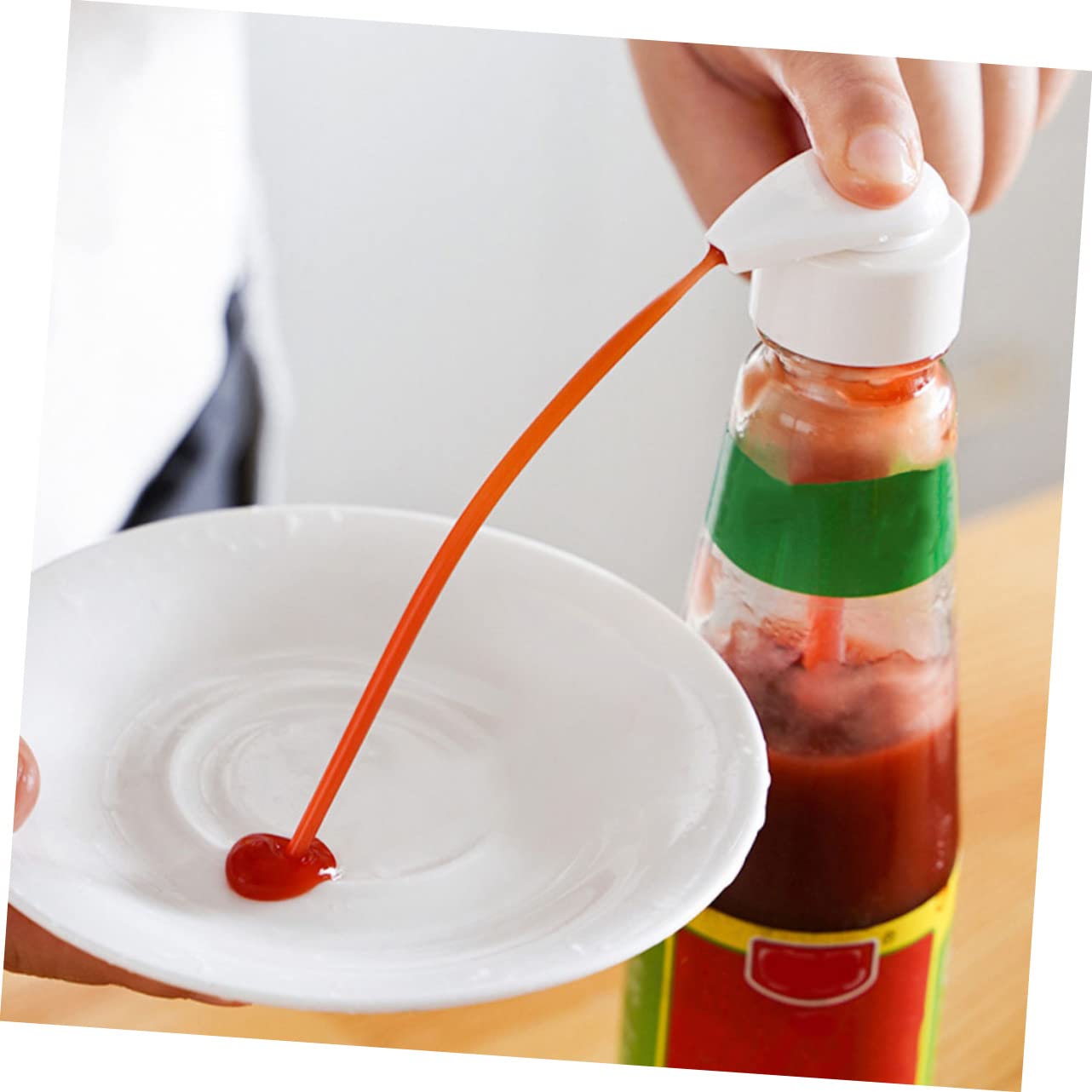 Healeved 10 Pack Oyster Sauce Squeezer Pp Material Liquid Dispenser Pump for Ketchup Bottle Nozzle Replacement