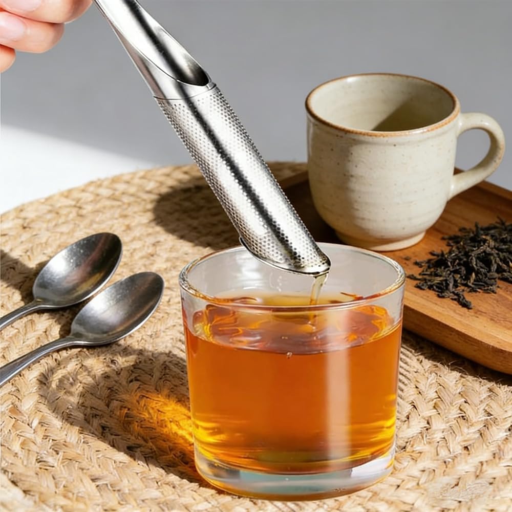 Herbs Tea Rod Long Handle Tea Diffuser 5 Pieces Long Handle Tea Rod Tea Diffuser Tea Filter Tube Fine Mesh Strainer Spice Herbs Tea Infuser