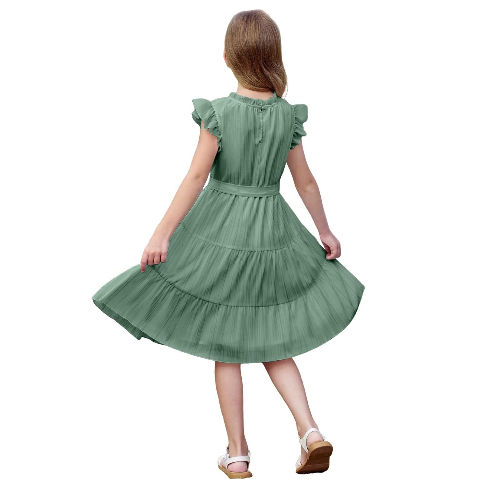 Vestidos de verano para niñas, con tirantes delgados, plisados, acampanados, acampanados, vestido de princesa, fiesta de cumpleaños, vestido de boda