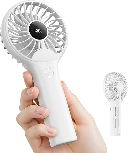 Miniatura 8 de wegte Ventilador de mano, ventilador portátil recargable, ventilador USB recargable de 1200 mAh, ventilador de escritorio pequeño personal de 3