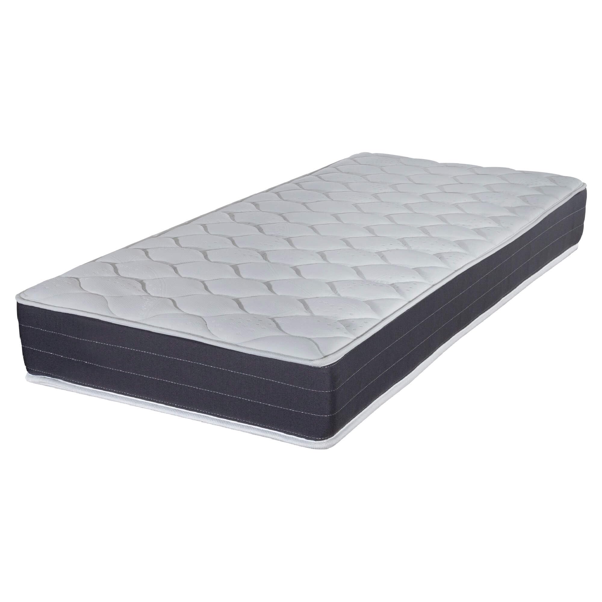 EBAC Literie Matelas Ressort + Sommier SR9 Deco 90x190 Rhodes - H. 24 cm - Soutien Ferme