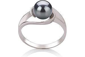 Clare Black 6-7mm AAA Quality Freshwater 925 Sterling Silver Cultured Pearl Ring