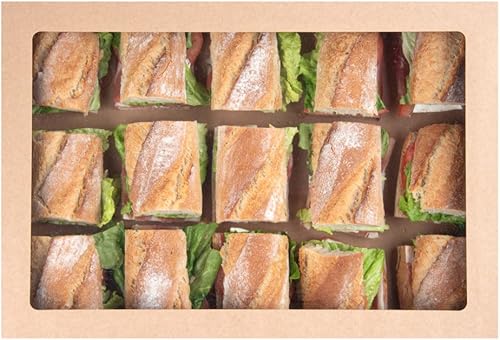 Miniatura 9 de Restaurantware Cater Tek - Cajas de catering de 17.9 x 12.3 x 3.2 pulgadas, 100 cajas de productos horneados con bloqueo de pestaña de inserción,